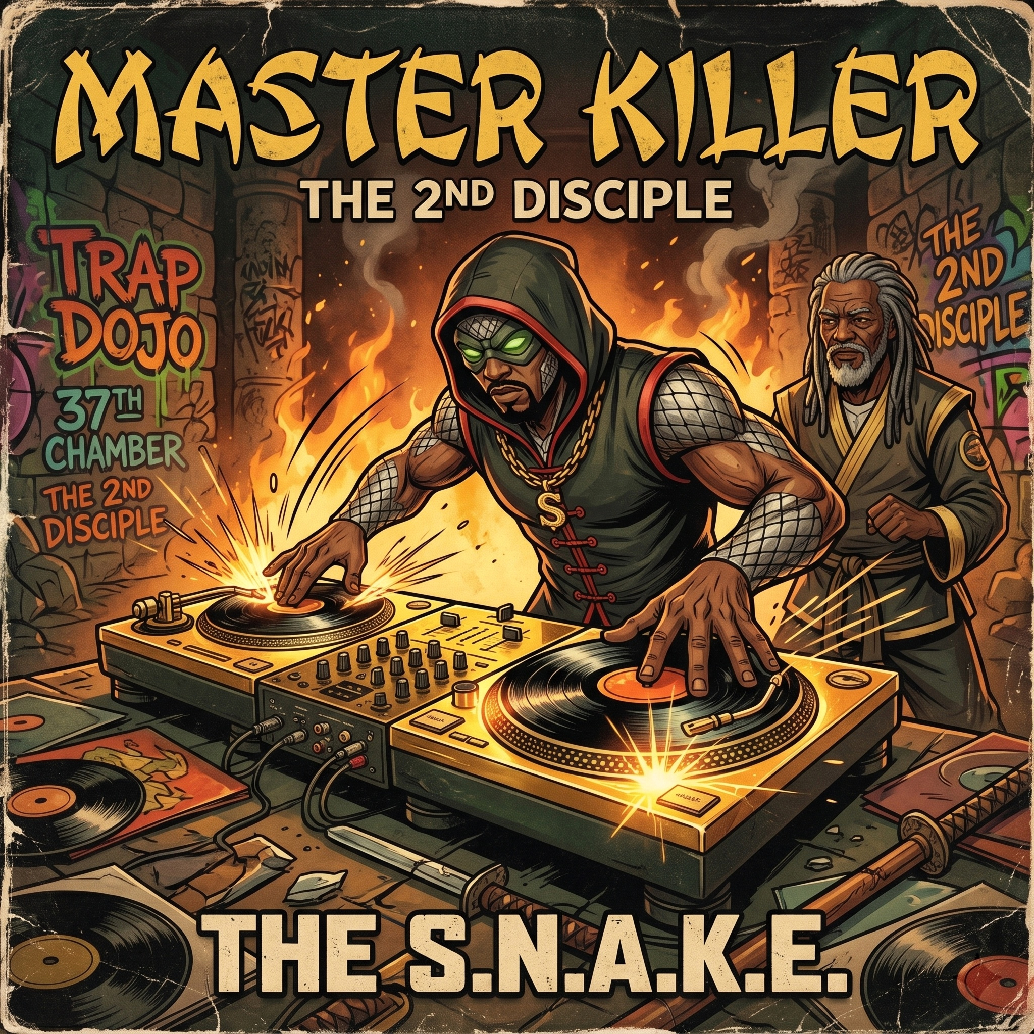 Track 06: Master Killer Single Cover Art celebrating Shaolin discipline